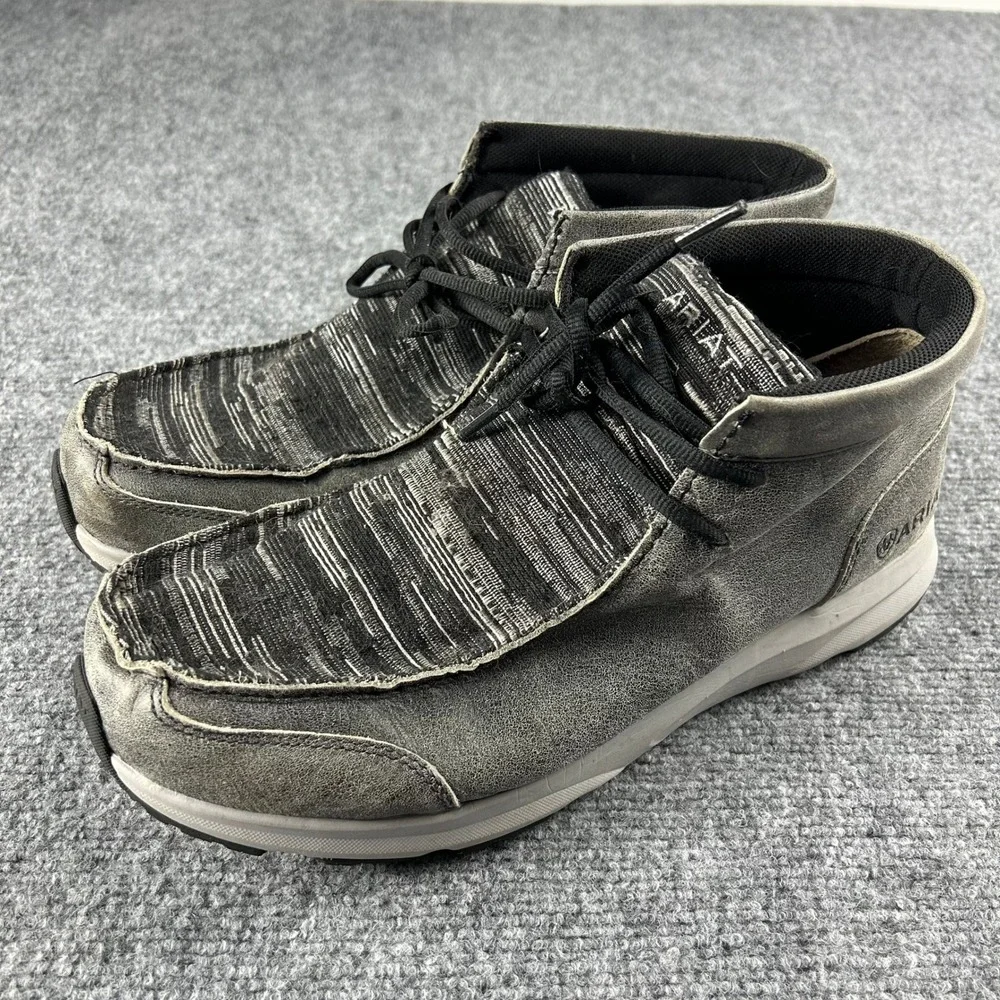 Ariat Spitfire Boots Mens 11 EE Grey Distressed Leather Moc Toe Chukka Shoes